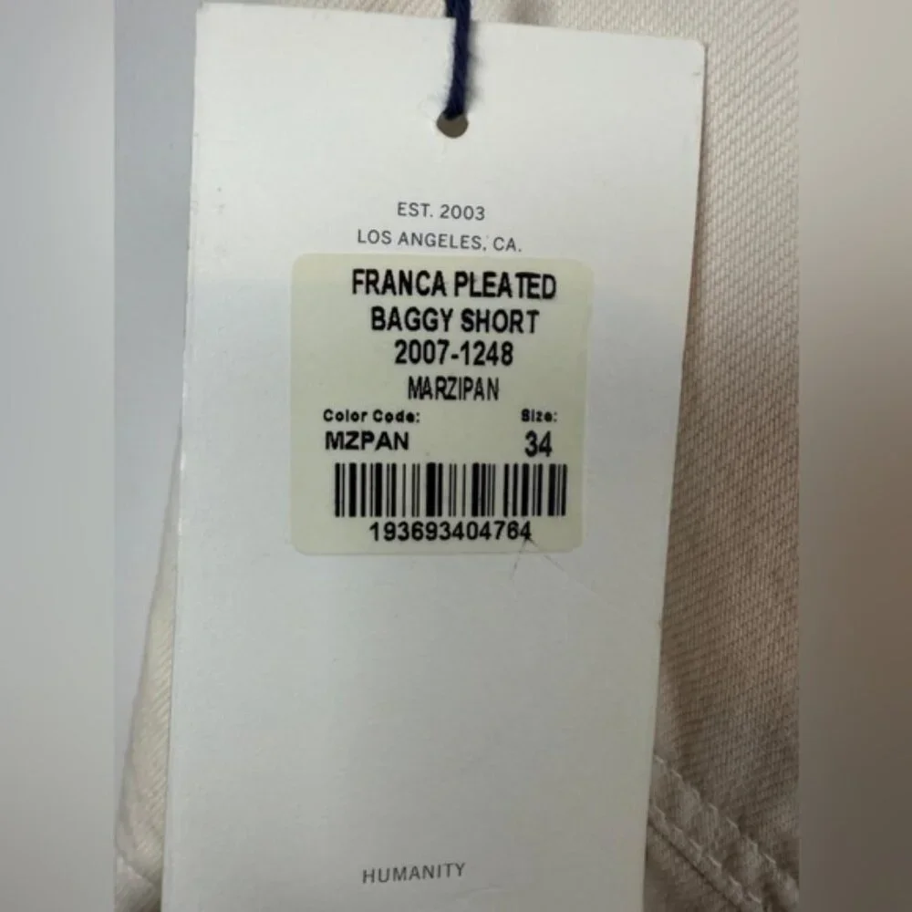 Citizens of Humanity Franca Pleated Baggy Shorts – Size 34, Marzipan - Picture 3 of 6